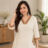 Ivory Embroidered White Taj Kurta Pant Set