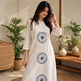 Ivory Embroidered White Kurta Pant Set