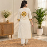 Ivory Heritage Embroidered Kurta Pant Set