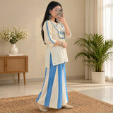 Ivory & Blue Floral Panel Co-ord Set