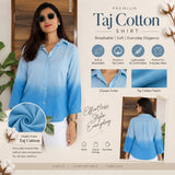 Women’s Sky Blue Solid Shirt Style Short Kurti with Button Front