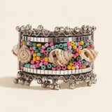 Multicolor Beaded Oxidised Statement Bracelet
