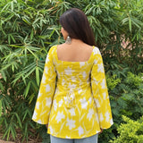 Sunshine Bloom Taj Cotton Lace-Up Short Kurti