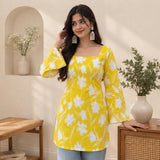 Sunshine Bloom Taj Cotton Lace-Up Short Kurti