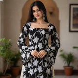 Noir Bloom Taj Cotton Lace-Up Short Kurti