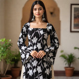 Noir Bloom Taj Cotton Lace-Up Short Kurti