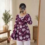 Mulberry Floral Lace-Up Short Kurti