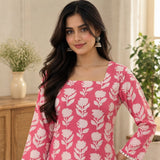 Rosewood Bloom Printed Short Kurti