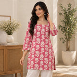 Rosewood Bloom Printed Short Kurti