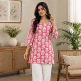 Rosewood Bloom Printed Short Kurti