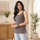 Indigo Royale Printed Sleeveless Short Kurti