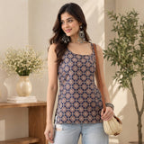 Indigo Royale Printed Sleeveless Short Kurti