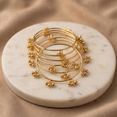 Zelya Kashmiri Ghungroo Gold Bangle Set (8 Pieces) | Traditional Ethnic Bangles