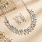 Classic Crystal Statement Necklace Set with Earrings