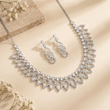 Classic Crystal Statement Necklace Set with Earrings