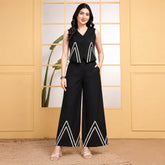 Women’s Black Co-ord Set with Contrast Chevron Detailing