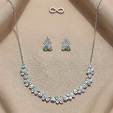 Delicate Pastel Crystal Necklace Set with Earrings