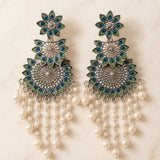 Astera Oxidised Pearl Earrings