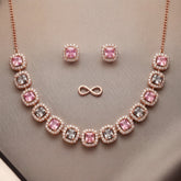 Pastel Crystal Necklace Set with Earrings