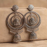 Royal Chandbali Oxidised Jhumka Earrings