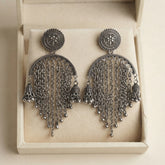 Oxidised Silver Chain Drop Earrings