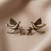 Brass Bird Earrings