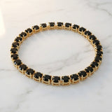 Gold & Black Oval Tennis Bracelet for Women | Premium Crystal Bracelet