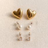 Luna Trio Korean Earring Set (3 Pairs)