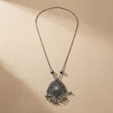 Oxidised Tribal Mandala Pendant Necklace