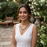 Zelya Emerald Aura Natural Stone Necklace | Green Crystal Beaded Necklace