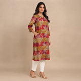 Women’s Multicolor Floral Printed Straight Kurti