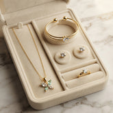 Butterfly Crystal 4-Piece Gold Jewellery Gift Set | Necklace, Bracelet, Ring & Stud Earrings