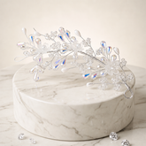 Zelya Crystal Floral Bridal Hair Tiara for Women | Handmade Wedding Hair Vine