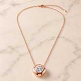 Zelya Anti-Tarnish Rose Gold Solitaire Necklace