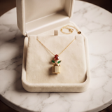 Zelya Anti-Tarnish Gold Floral Pot Necklace