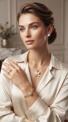 Butterfly Crystal 4-Piece Gold Jewellery Gift Set | Necklace, Bracelet, Ring & Stud Earrings