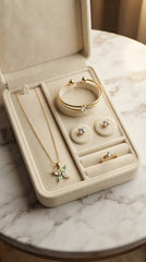 Butterfly Crystal 4-Piece Gold Jewellery Gift Set | Necklace, Bracelet, Ring & Stud Earrings