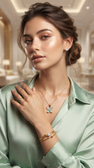 Butterfly Crystal 4-Piece Gold Jewellery Gift Set | Necklace, Bracelet, Ring & Stud Earrings