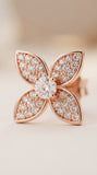 Rose Gold Butterfly Crystal Stud Earrings | Premium Floral Earrings for Women
