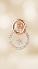 Rose Gold Crystal Circle Drop Earrings | Premium Pavé Hoop Earrings for Women