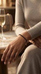 Gold & Black Oval Tennis Bracelet for Women | Premium Crystal Bracelet