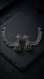 Oxidized Jhumka Earrings with Ear Chain | Traditional Boho Earrings for Women
