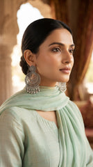 Oxidized Chandbali Drop Earrings for Women | Traditional Boho Statement Earrings