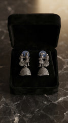 Zelya Oxidized Dancing Couple Jhumka Earrings for Women | Traditional Folk Art Jhumkas