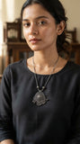 Oxidised Tribal Mandala Pendant Necklace