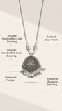 Oxidised Tribal Mandala Pendant Necklace