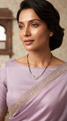 Crystal Wave Rose Gold Mangalsutra for Women | CZ Diamond Pendant Black Bead Necklace