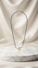 Eternal Heart Gold Mangalsutra for Women | CZ Crystal Heart Pendant Black Bead Necklace