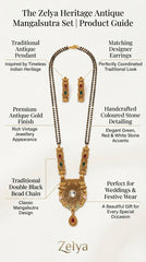 Royal Heritage Mangalsutra & Earrings Set for Women | Traditional Temple Design Gold Pendant with Matching Stud Earrings