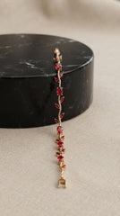 Ruby Tulip Vine Bracelet for Women | Gold-Plated Floral Ruby Stone Bracelet | Elegant Daily Wear Jewelry